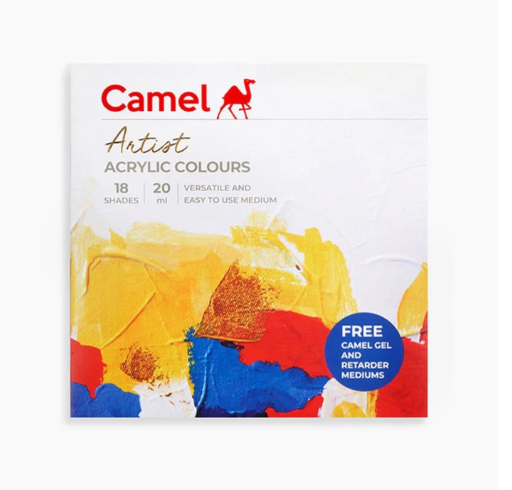 CAMEL ARTIST ACRYLIC SET OF 18 COLOURS X 20 ML (811191)
